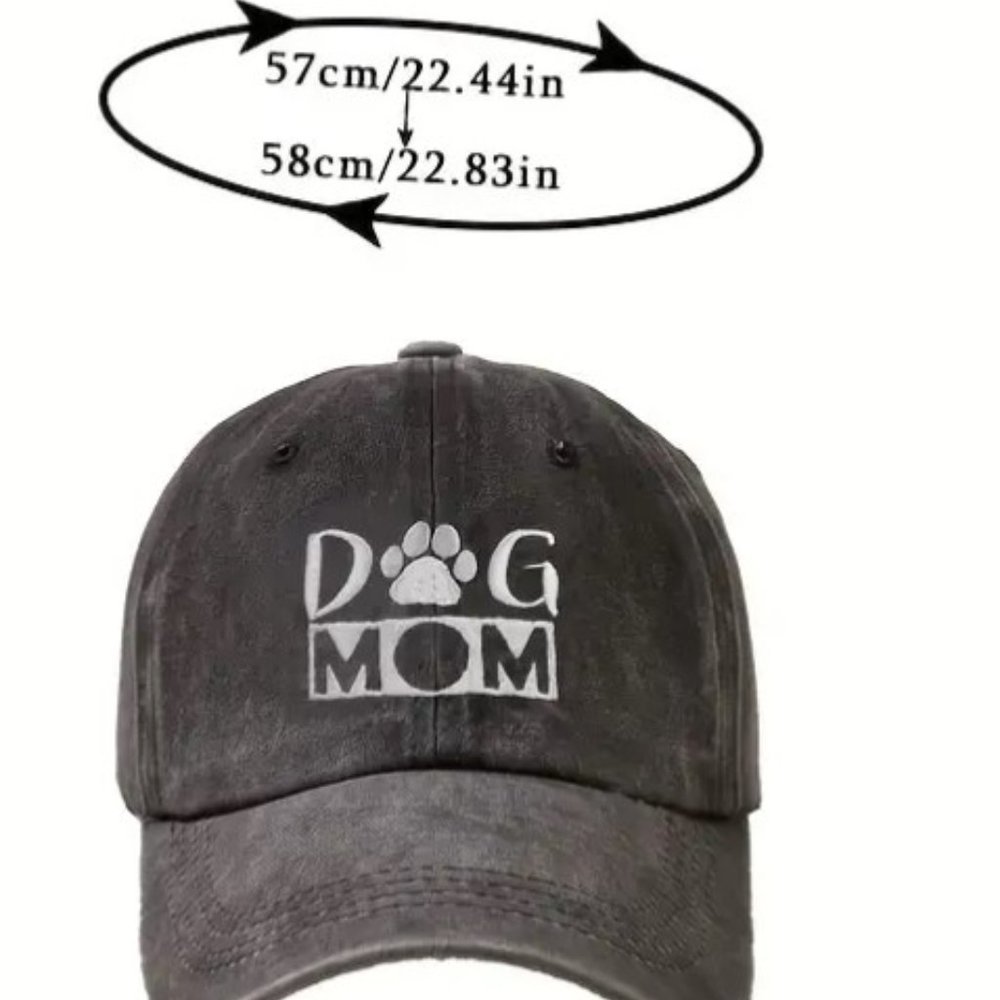 "Dog Mom" cap - washed purple, adjustable - Picture 5 of 5